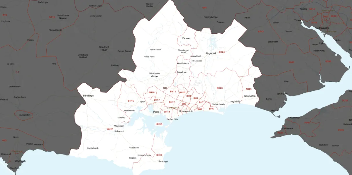 Service Areas Map
